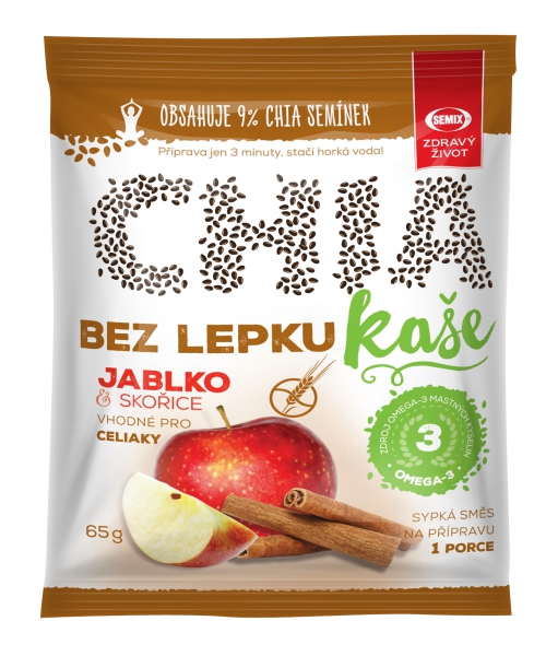 Chia kaše bez lepku jablko & skořice