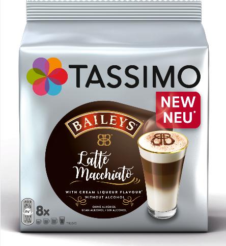 Tassimo Jacobs Latte Macchiato with cream liqueur flavour, without alcohol - hnědá kapsle (2018)