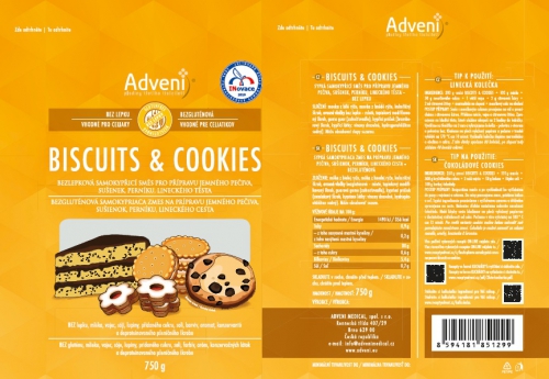 BISCUITS & COOKIES - SAMOKYPŘICÍ SMĚS PRO PŘÍPRAVU JEMNÉHO PEČIVA, SUŠENEK, PERNÍKU, LINECKÉHO TĚSTA – BEZ LEPKU