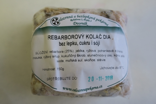 REBARBOROVÝ KOLÁČ DIA bez lepku, cukru i sóji (2018)
