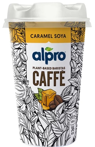 Alpro kávový nápoj se sójou a karamelem (2020)