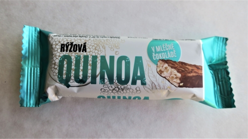 Pufovaná rýžová tyčinka s quinoou v mléčné čokoládě (2020)